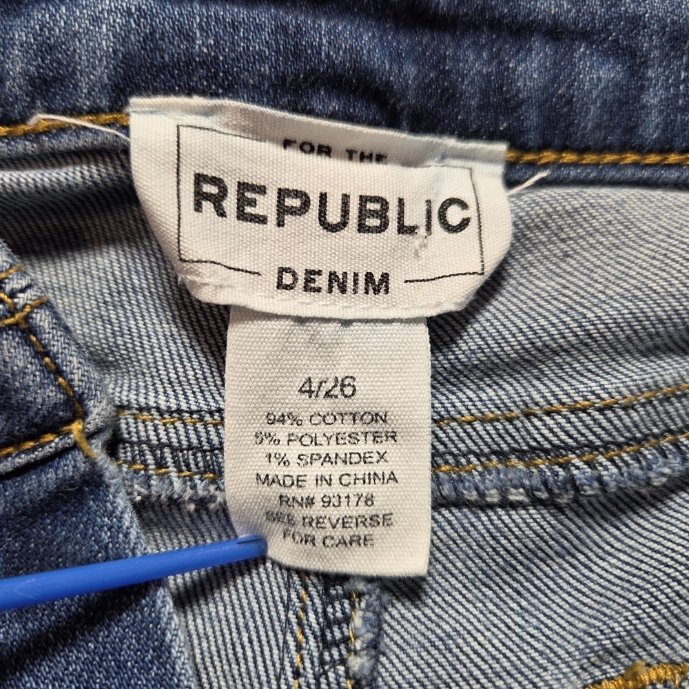 For The Republic Star Embroidered Skinny Jeans Festival Mid Rise Women 4/26 Rock - Picture 7 of 8